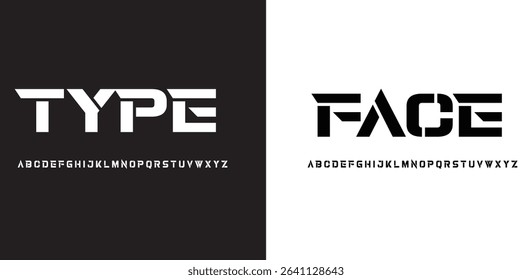 Type vector illustration of alphabet letter A to Z