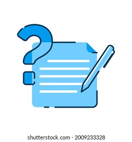 type or write a question, FAQ concept illustration flat design vector eps10. simple, modern graphic element for landing page, empty state ui, infographic, icon