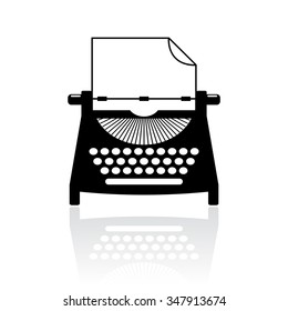 Type Writer Icon Vector Illustration Isolated On White Background