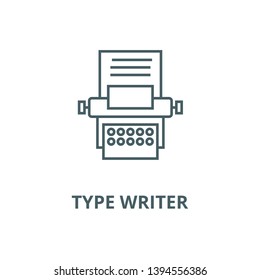 Type writer vector line icon, linear concept, outline sign, symbol