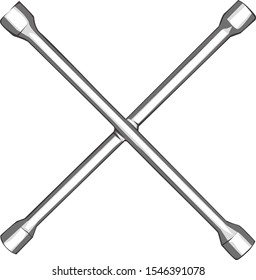 Type X socket wrench vector illustration