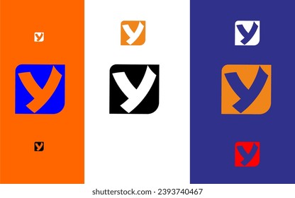 Type y logo colorful abstract icon vector template
