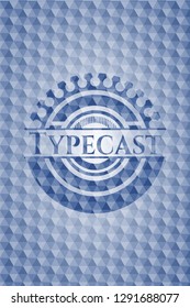 Typecast blue hexagon badge.