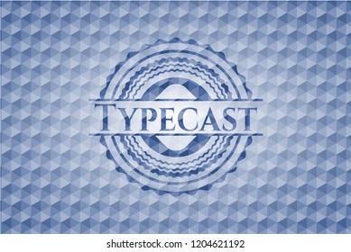 Typecast blue hexagon emblem.