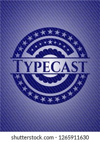 Typecast emblem with jean texture