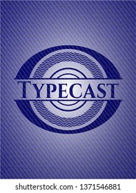 Typecast emblem with jean texture
