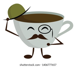 Es un tipo de té negro mezclado con un sabor robusto., vector, dibujo a color o ilustración. 
