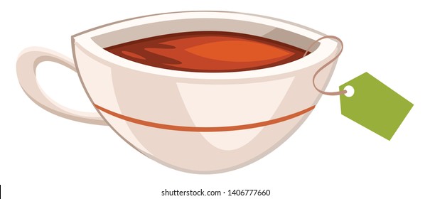 Es un tipo de té negro mezclado con un sabor robusto., vector, dibujo a color o ilustración. 