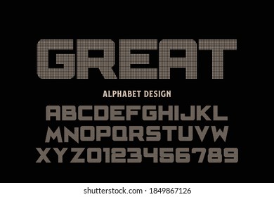 typeface alphabet design, letters and numbers and black style, typography vector name great