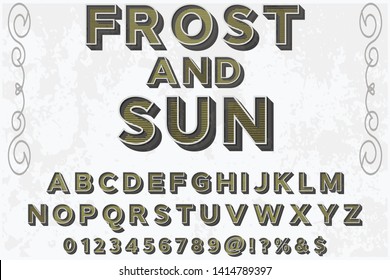 Typeface alphabet Font Script handcrafted handwritten vector label design old style.Shadow Effect.vintage Hand Drawn.Retro