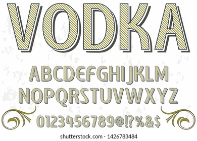 Typeface alphabet Font Script handcrafted handwritten vector label design old style.Shadow Effect.vintage Hand Drawn.Retro Typography.Vector Illustration.