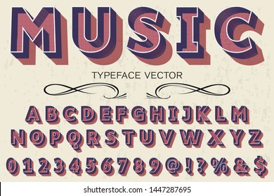 Typeface alphabet Font Script handcrafted handwritten vector label design old style.Shadow Effect.vintage Hand Drawn.Retro Typography.Vector Illustration.