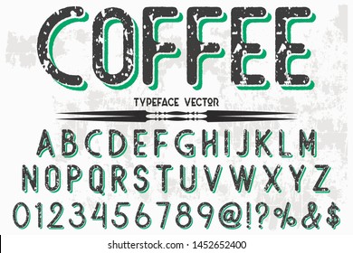 Typeface alphabet Font Script handcrafted handwritten vector label design old style.Shadow Effect.vintage Hand Drawn.Retro Typography.Vector Illustration.
