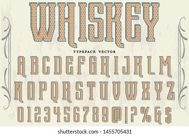 Typeface alphabet Font Script handcrafted handwritten vector label design old style.Shadow Effect.vintage Hand Drawn.Retro Typography.Vector Illustration.
