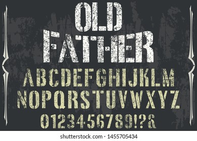 Typeface alphabet Font Script handcrafted handwritten vector label design old style.Shadow Effect.vintage Hand Drawn.Retro Typography.Vector Illustration.