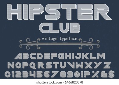 Typeface alphabet Font Script handcrafted handwritten vector label design old style.Shadow Effect.vintage Hand Drawn.Retro Typography.Vector Illustration.
