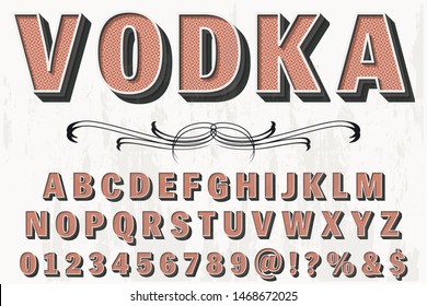 Typeface alphabet Font Script handcrafted handwritten vector label design old style.Shadow Effect.vintage Hand Drawn.Retro Typography.Vector Illustration.