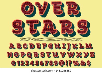 Typeface alphabet Font Script handcrafted handwritten vector label design old style.Shadow Effect.vintage Hand Drawn.Retro Typography.Vector Illustration.