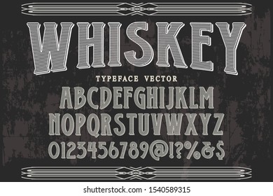 Typeface alphabet Font Script handcrafted handwritten vector label design old style.Shadow Effect.vintage Hand Drawn.Retro Typography.Vector Illustration.
