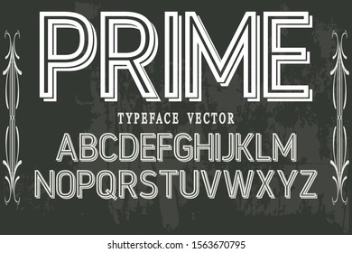 Typeface alphabet Font Script handcrafted handwritten vector label design old style.Shadow Effect.vintage Hand Drawn.Retro Typography.Vector Illustration.