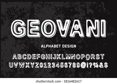 typeface design, alphabet font, black and white style