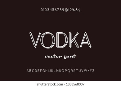 typeface design, alphabet font, blue and  white style