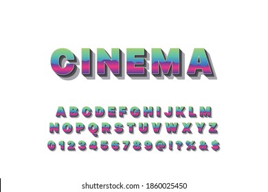 diseño de tipo de letra, letra alfabética, estilo rosa y azul