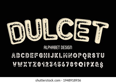 diseño de tipo de letra, fuente retro alfabético, fondo vectorial negro y naranja