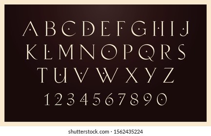 Typeface design alphabet. Vintage and classic letters. Vector illustration.