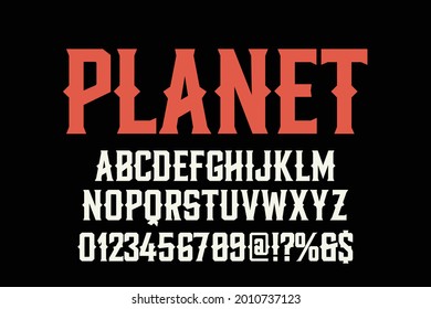 typeface design, classic font brown and red vector background