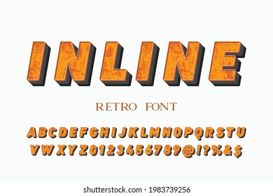 typeface design, white and orange style vector background, classic font