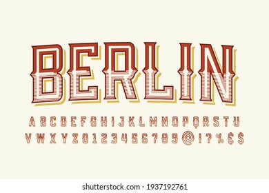 diseño de tipo de letra, fuente retro, fondo de vector marrón y gris