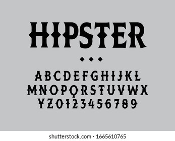 Typeface font alphabet.Script with Shadow Effect. Retro Typography.Vector Illustration. hipster
