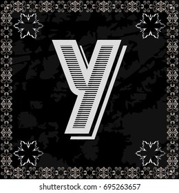 typeface font vintage alphabet and monogram floral lettering label design named y