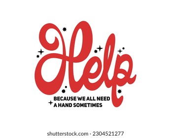 diseño gráfico tipo-facio con palabra AYUDA para banner, camiseta, campaña y afiche en estilo manuscrito