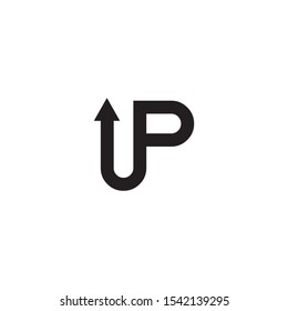 Up typeface letter icon logo design vector illustration template