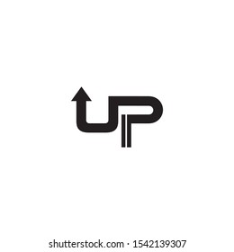 Up typeface letter icon logo design vector illustration template