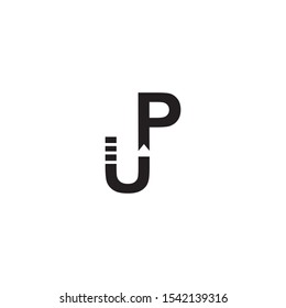Up typeface letter icon logo design vector illustration template