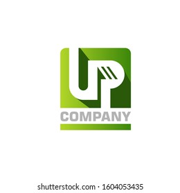 Up typeface letter icon logo design vector illustration template