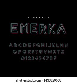 Typeface Neon Comical Linear Font Alphabet Design Typography