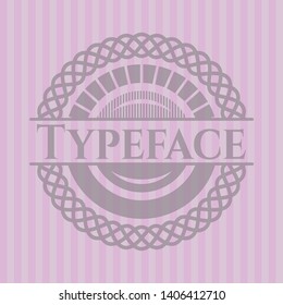 Typeface retro pink emblem. Vector Illustration. Detailed.