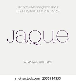 A typeface serif font. Modern font.Vectorial text. Typographic logo