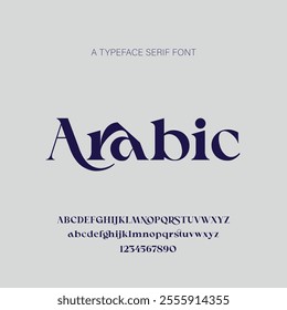 A typeface serif font. Modern font.Vectorial text. Typographic logo