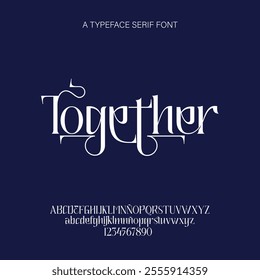 A typeface serif font. Modern font.Vectorial text. Typographic logo