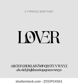 A typeface serif font. Modern font.Vectorial text. Typographic logo