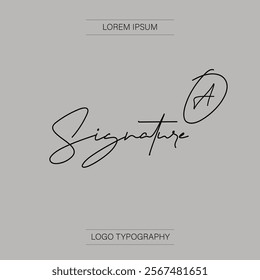 A typeface serif font. Modern font.Vectorial text. Typographic logo. Signature logo