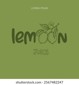 A typeface serif font. Modern font.Vectorial text. Typographic logo. Lemon logo