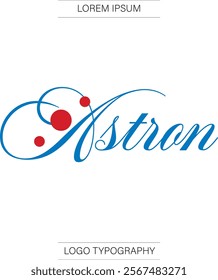 A typeface serif font. Modern font.Vectorial text. Astron logo