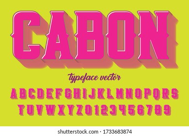 typeface vector, alphabet design, retro font, yellow and pink style background