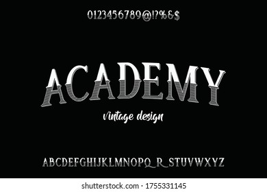 typeface vector, alphabet lettering black style background, vintage font